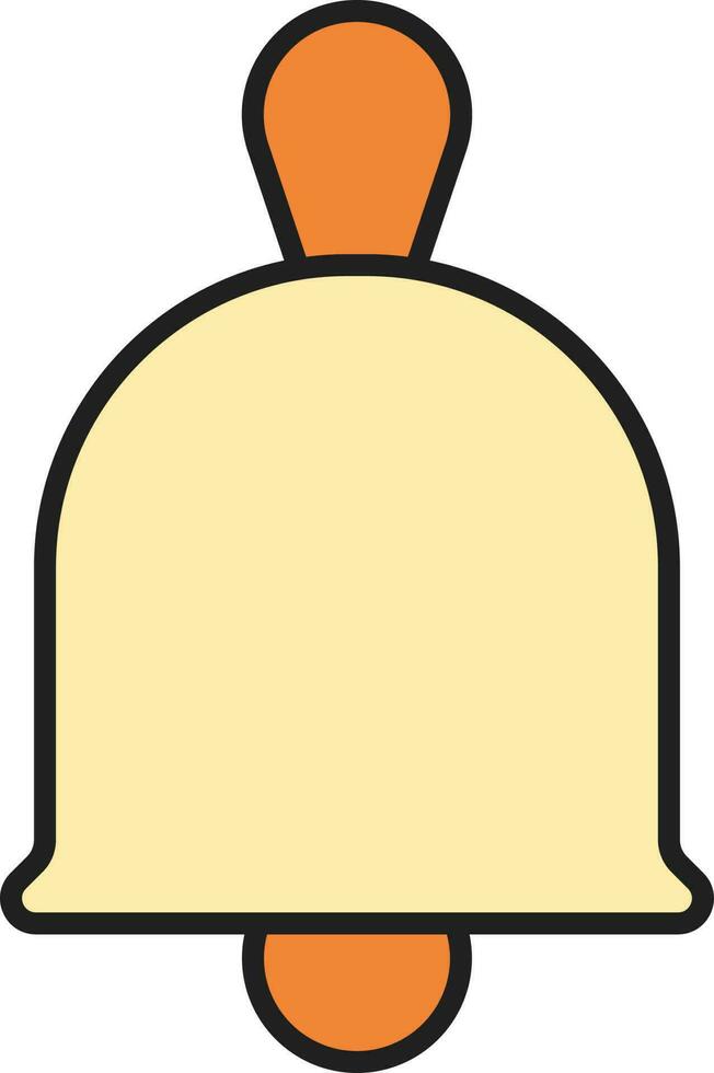 Orange And Yellow Bell Icon In Flat Style. vector