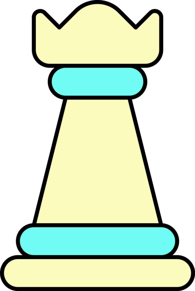 aislado ajedrez torre icono amarillo y turquesa color. vector