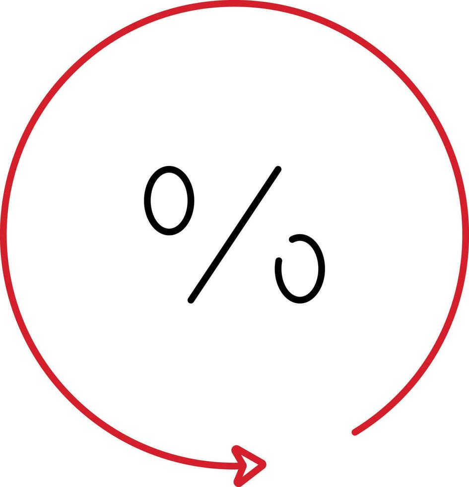 Return Offer Sale Or Shopping Red Outline Icon. vector