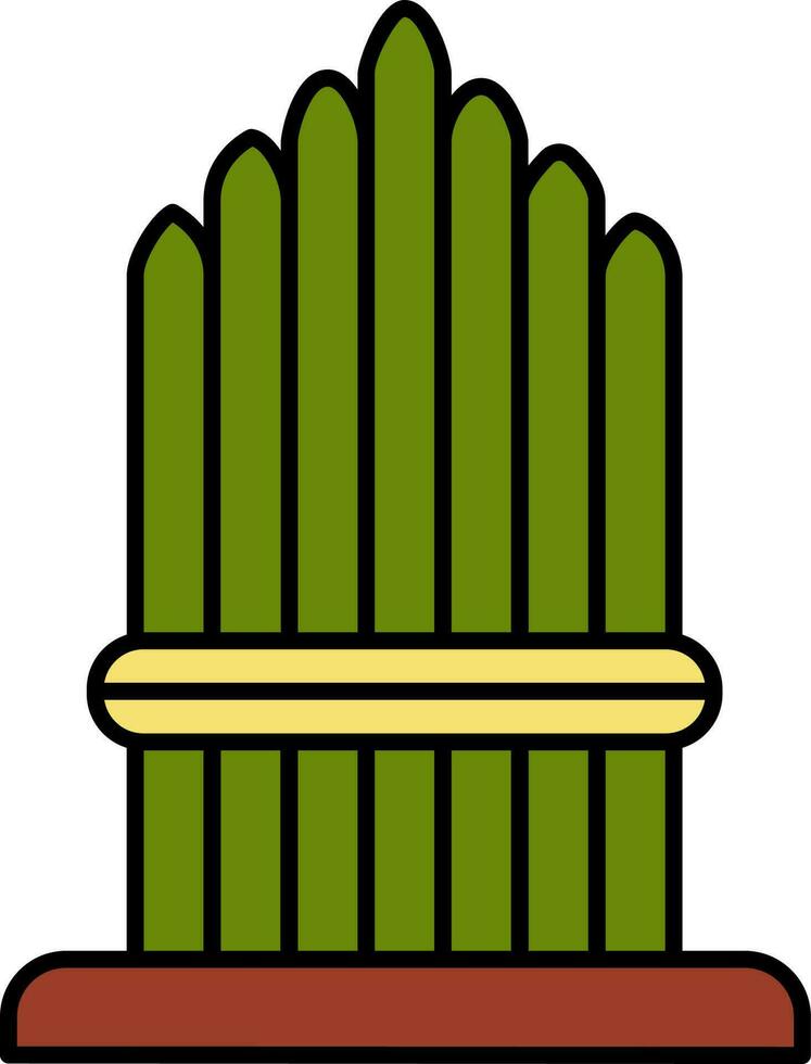 Green And Yellow Barley Grass Icon In Flat Style. vector