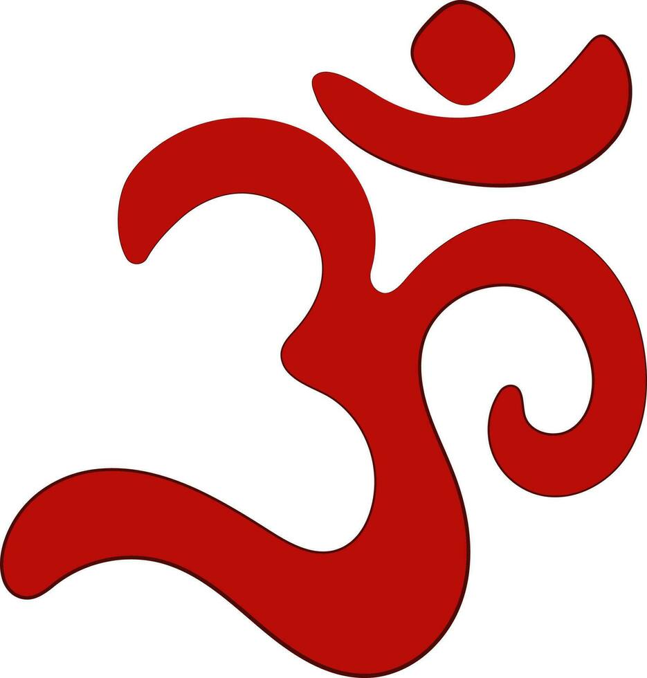 ilustración de rojo color om hindi letra icono o símbolo. vector