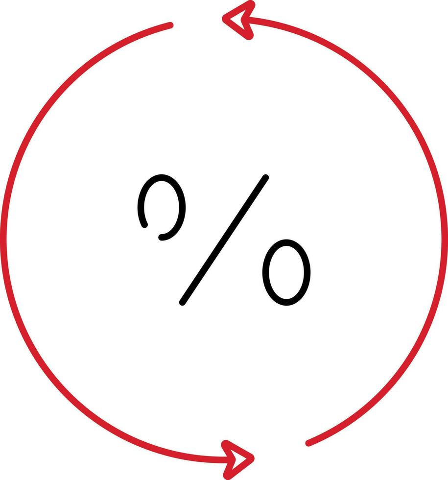 Exchange Offer Sale Or Shopping Red Stroke Icon. vector