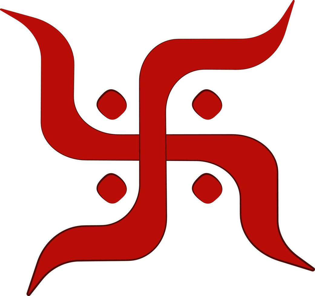 Red Swastika Symbol Or Icon On White Background. vector