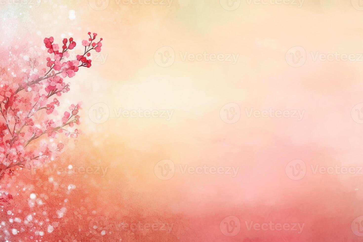 light pink background paper texture tiny petal flower painting in watercolor style. photo