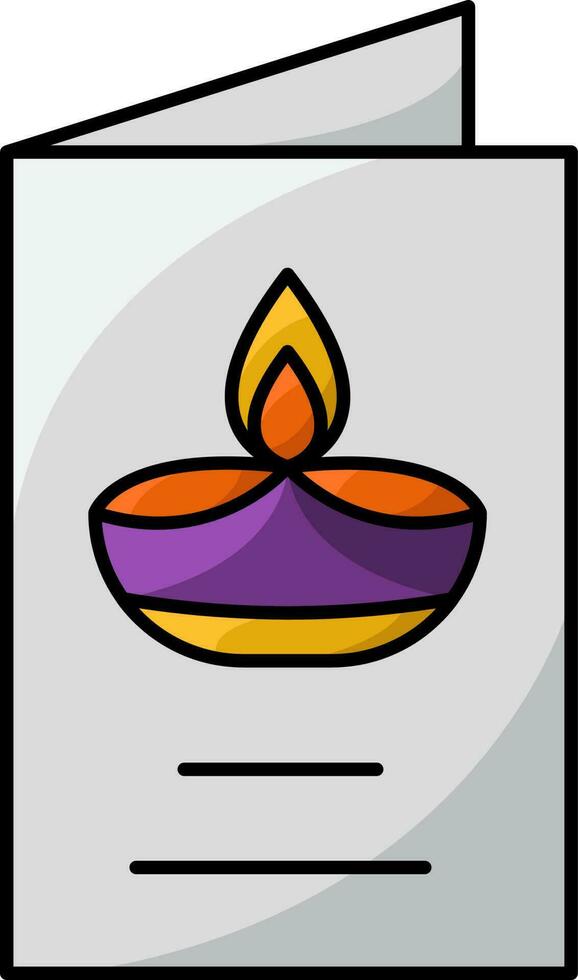 aislado diwali saludo tarjeta icono en plano estilo. vector