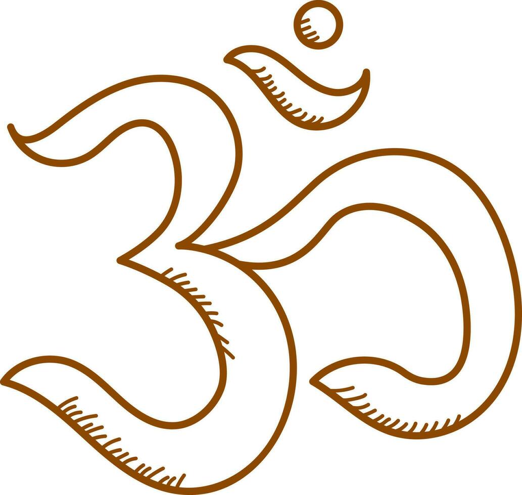 ilustración de marrón color om hindi letra icono o símbolo. vector