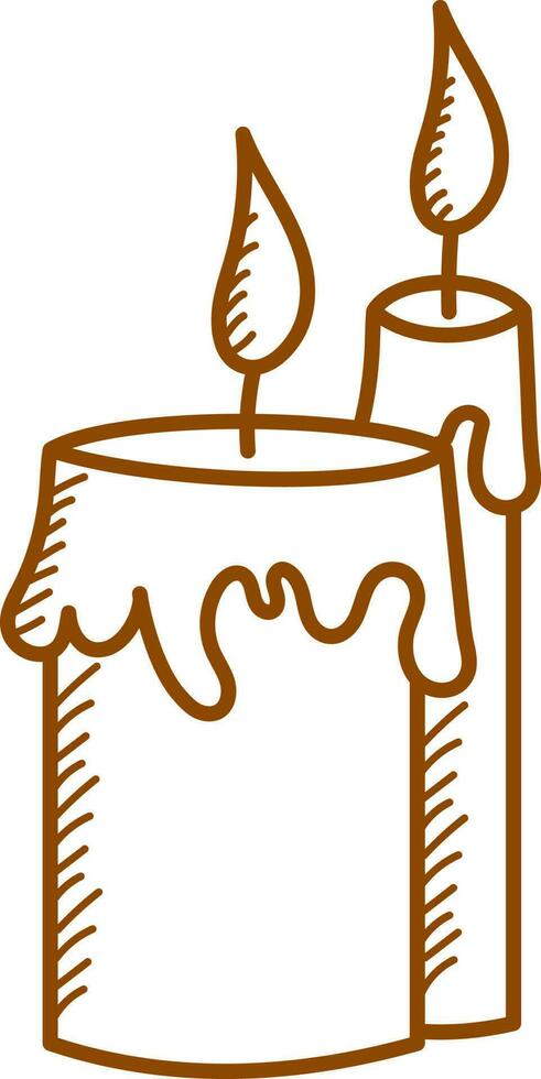 Illustration Of Two Diffrent Style Burning Candle Icon. vector