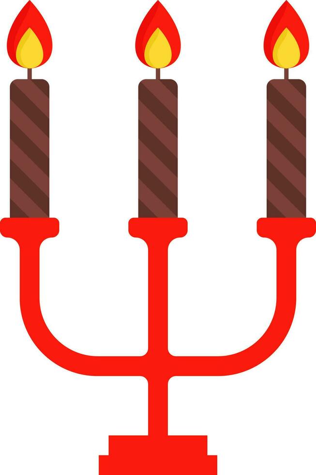 Isolated Hanukkah Candle Stand Icon In Flat Style. vector