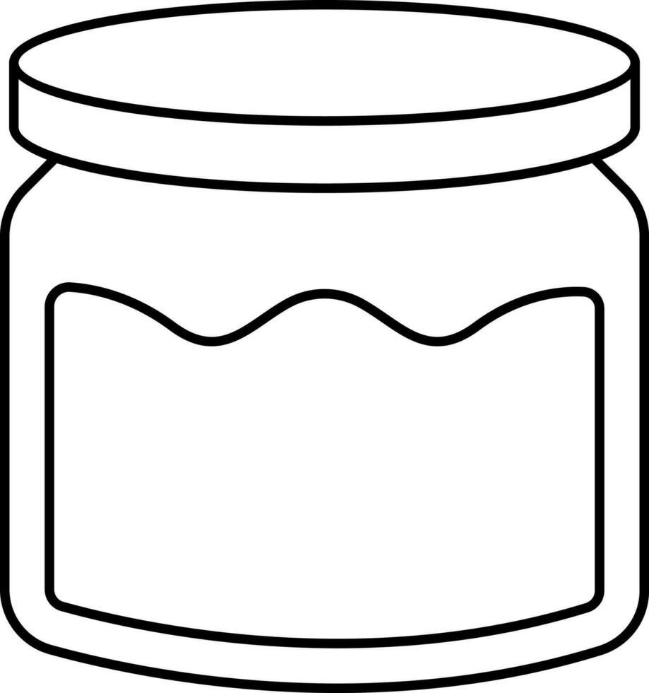 Isolated Molasses Jar Icon In Line Art. vector