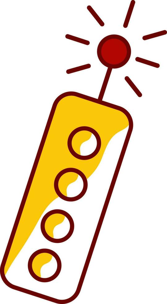 Burning Fireworks Bomb Icon In Yellow And Red Color. vector