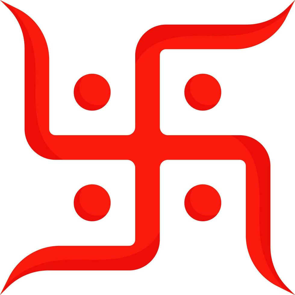 Illustration Of Red Swastika Symbol Or Icon In Flat Style. vector