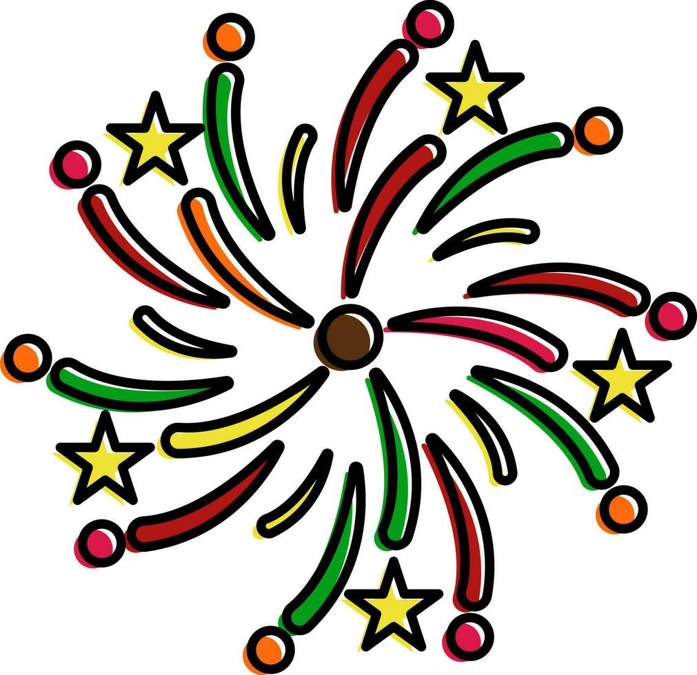 Illustration Of Beautiful Color Firework Icon Or Symbol. vector