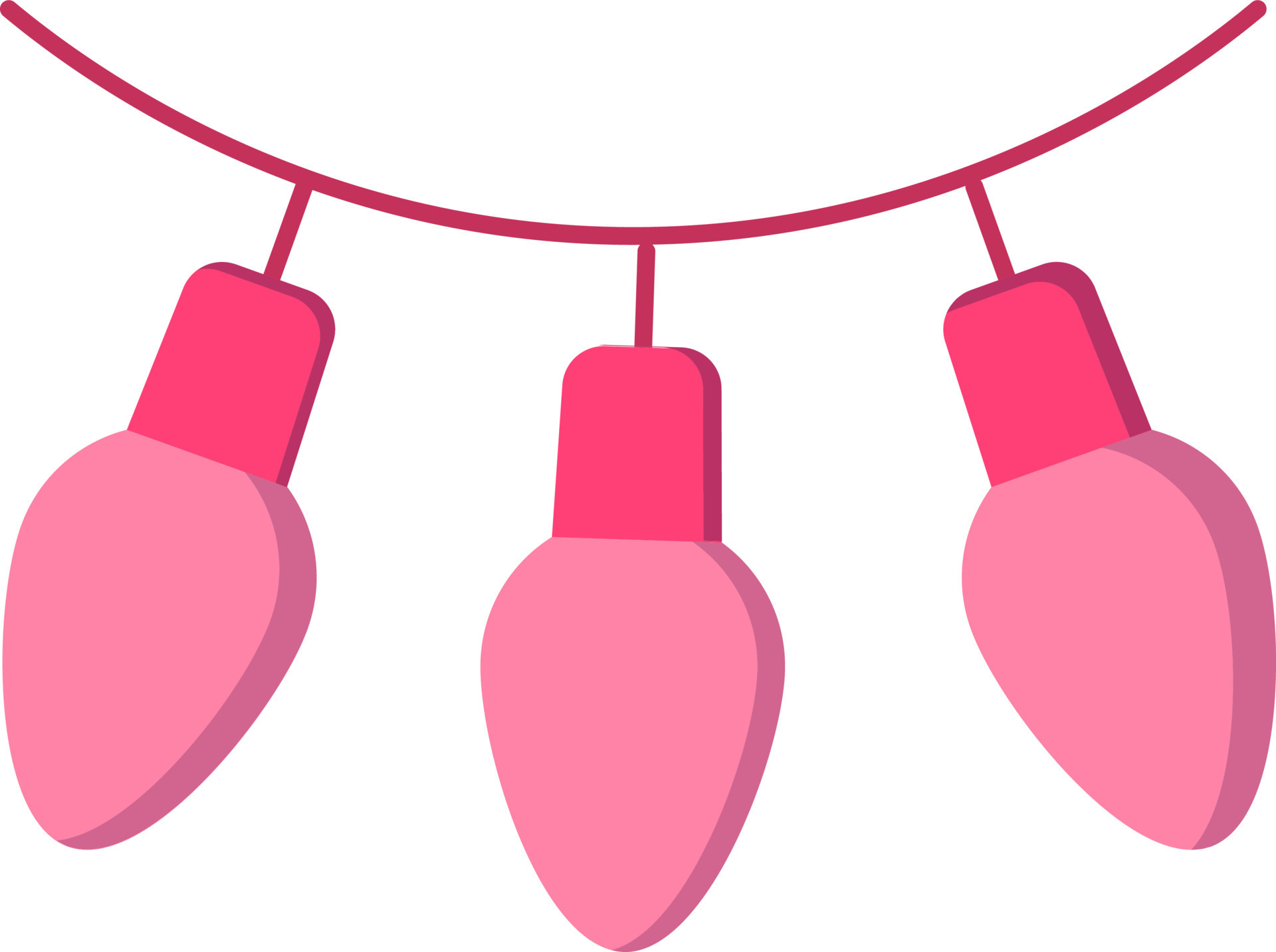 Illustration Of Pink Color String Lights Icon In Flat Style