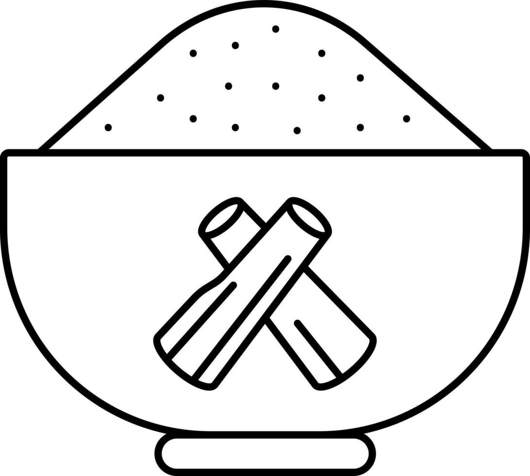 Isolated Sandalwood Powder Icon In Line Art. vector