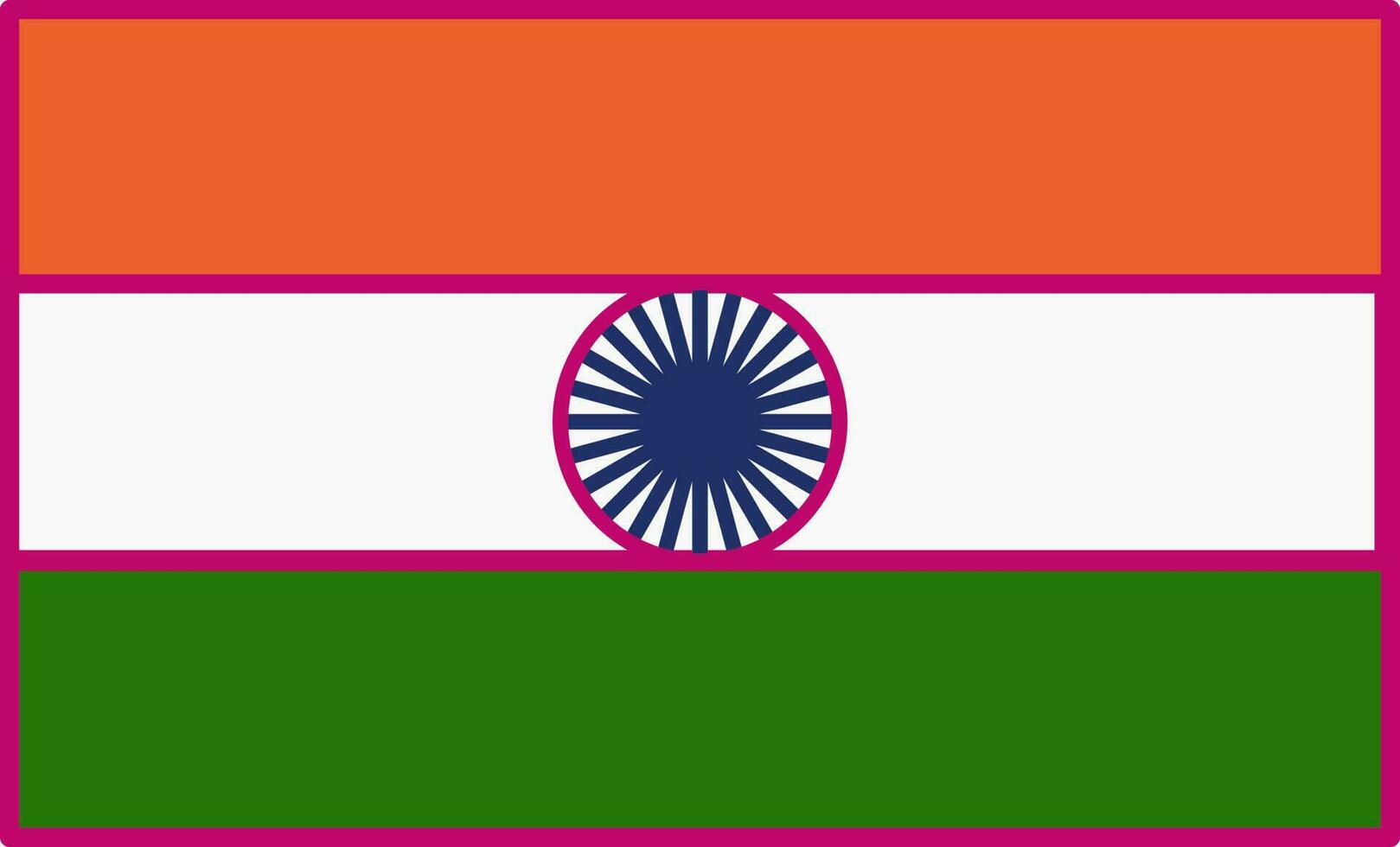 Illustration Of Tricolor Indian National Flag Icon In Flat Style. vector