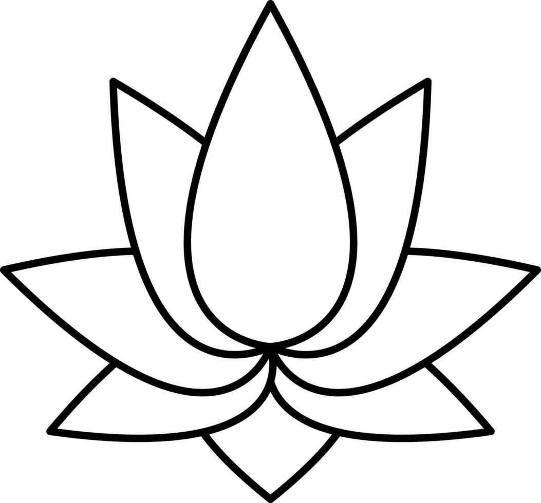 Isolated Lotus Flower Icon In Line Art. vector