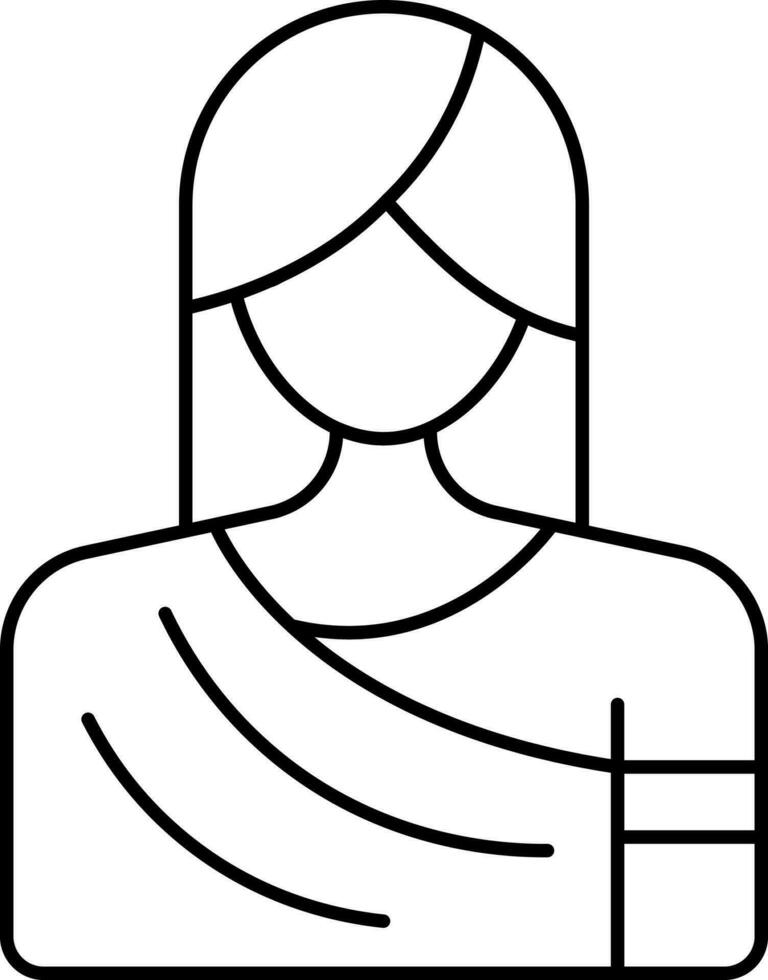 Isolated Indian Woman Character Icon. vector