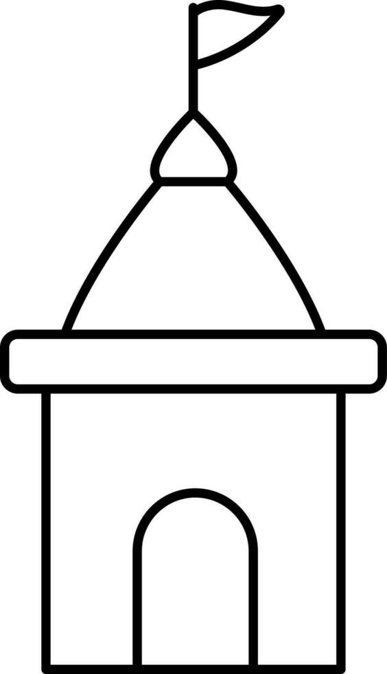 Isolated Hindu Temple Icon In Line Art. vector