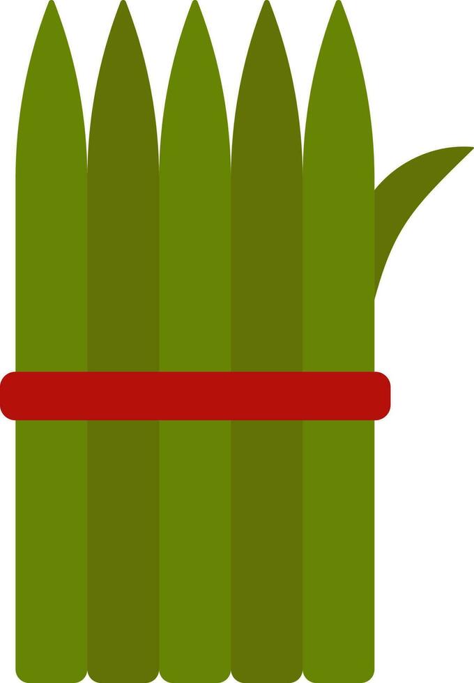 Green And Red Barley Grass Icon In Flat Style. vector