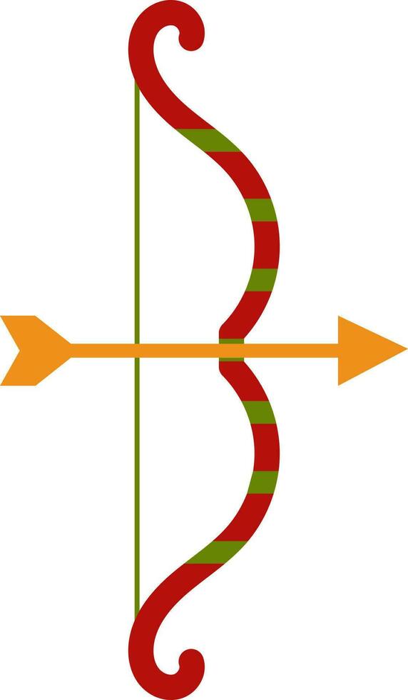 aislado objetivo flecha arco icono en rojo y amarillo color. vector