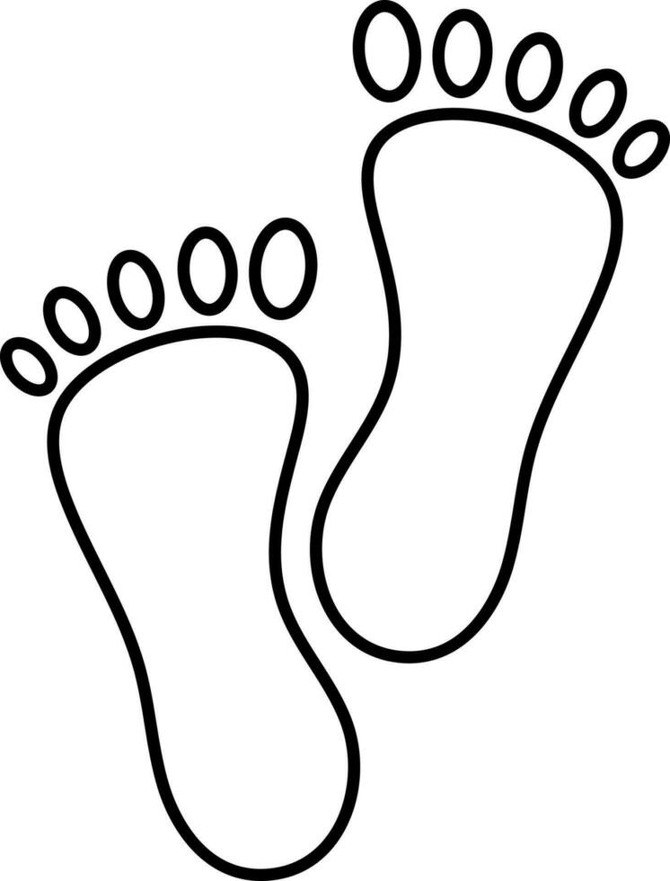 Isolated Footprint Icon In Line Art. vector