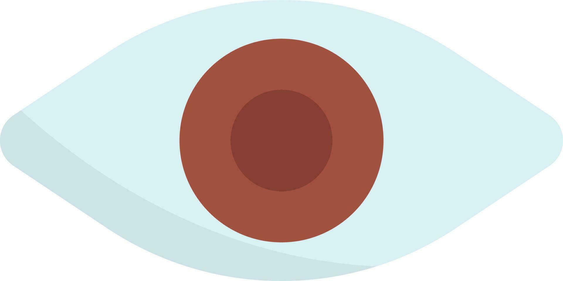 plano estilo marrón ojo icono o símbolo. vector