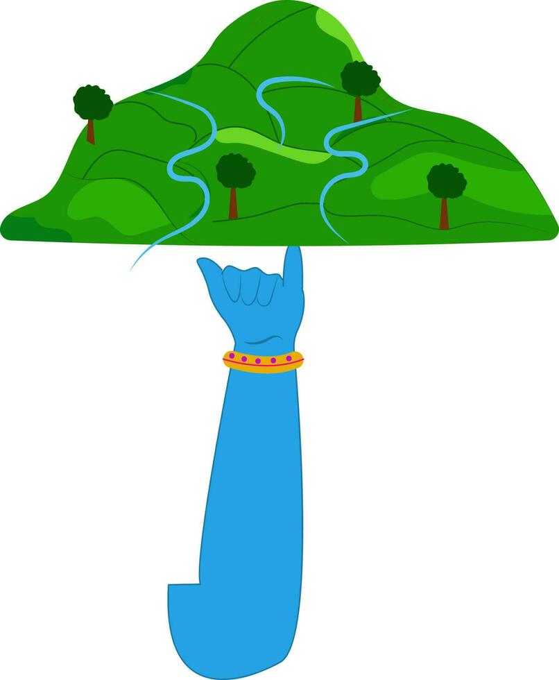 Flat Illustration Of Mountain On A Little Finger Icon. vector