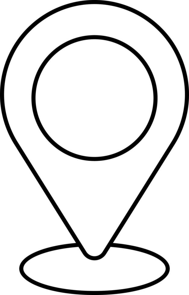 Location Point Icon In Black Stroke. vector