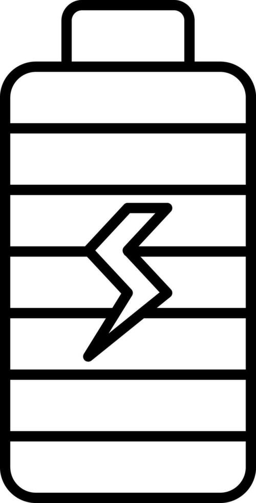 Charging Batery Icon In Black Line Art. vector