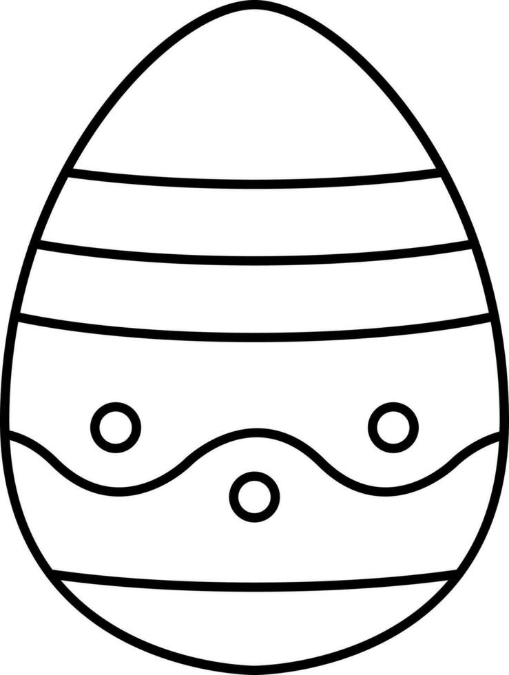 Easter Egg Icon In Black Thin Line Art. vector