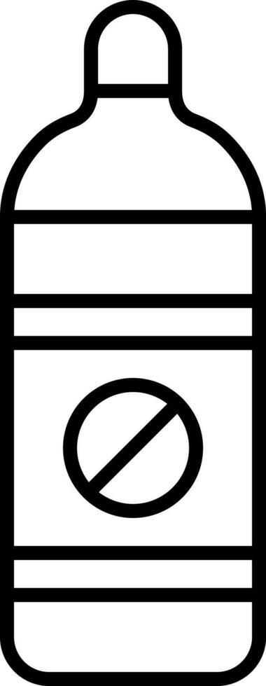 No Plastic Bottle Icon In Line Art. vector