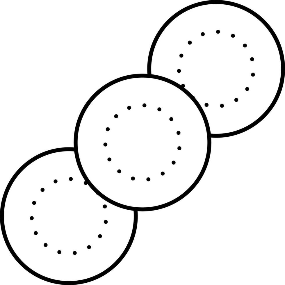 Black Stroke Illustration Of Cookies Icon. vector