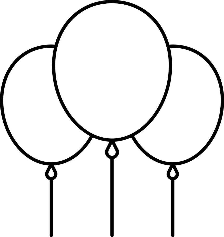 Balloons Bunch Line Art Icon. vector