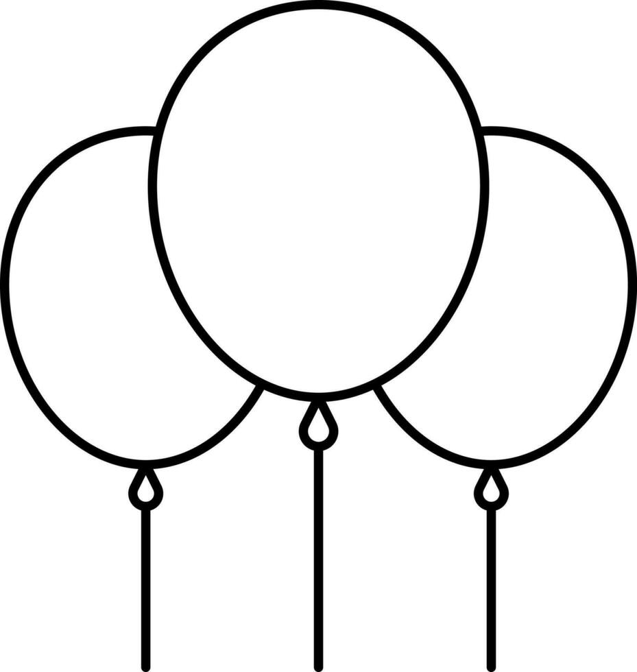 Balloons Bunch Line Art Icon. vector