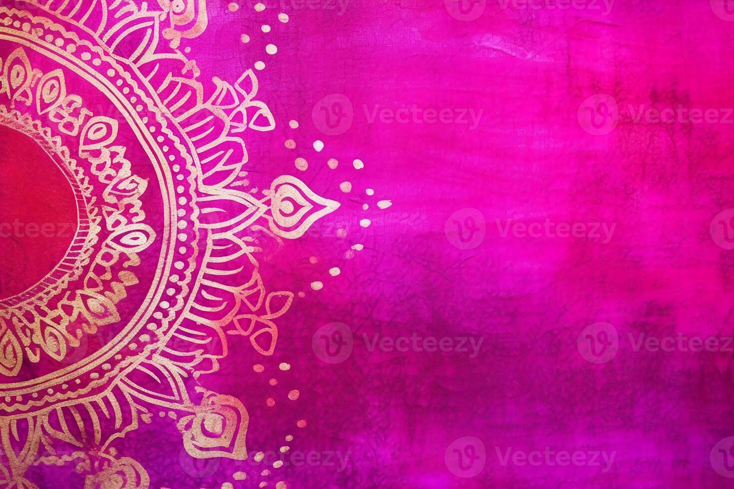 Fuchsia Crayola color background paper texture Rangoli pattern painting. photo