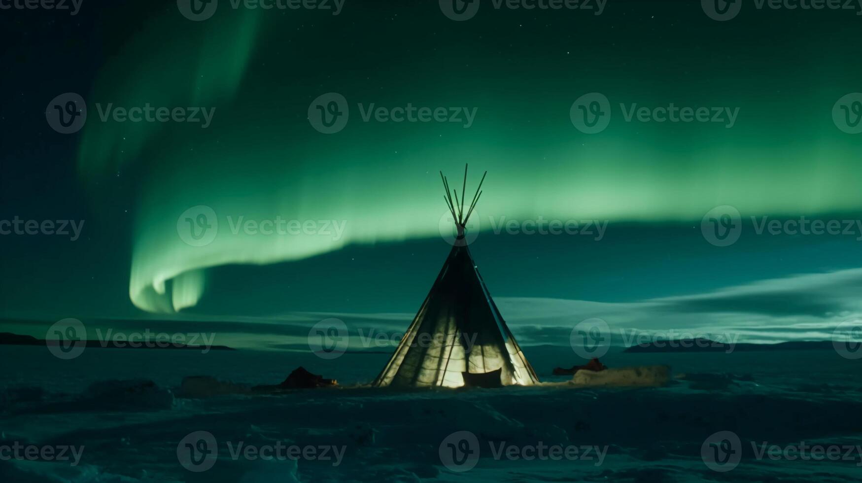 photo of aurora in the north pole,.