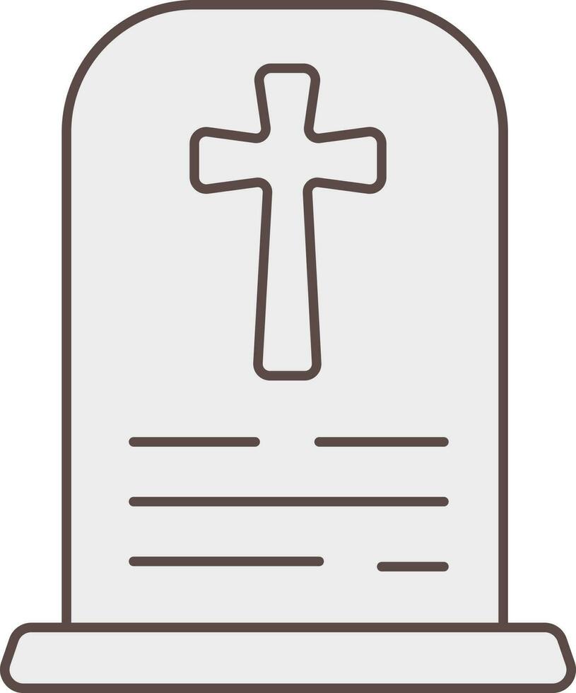 Isolated Tombstone Icon In Gray Color. vector
