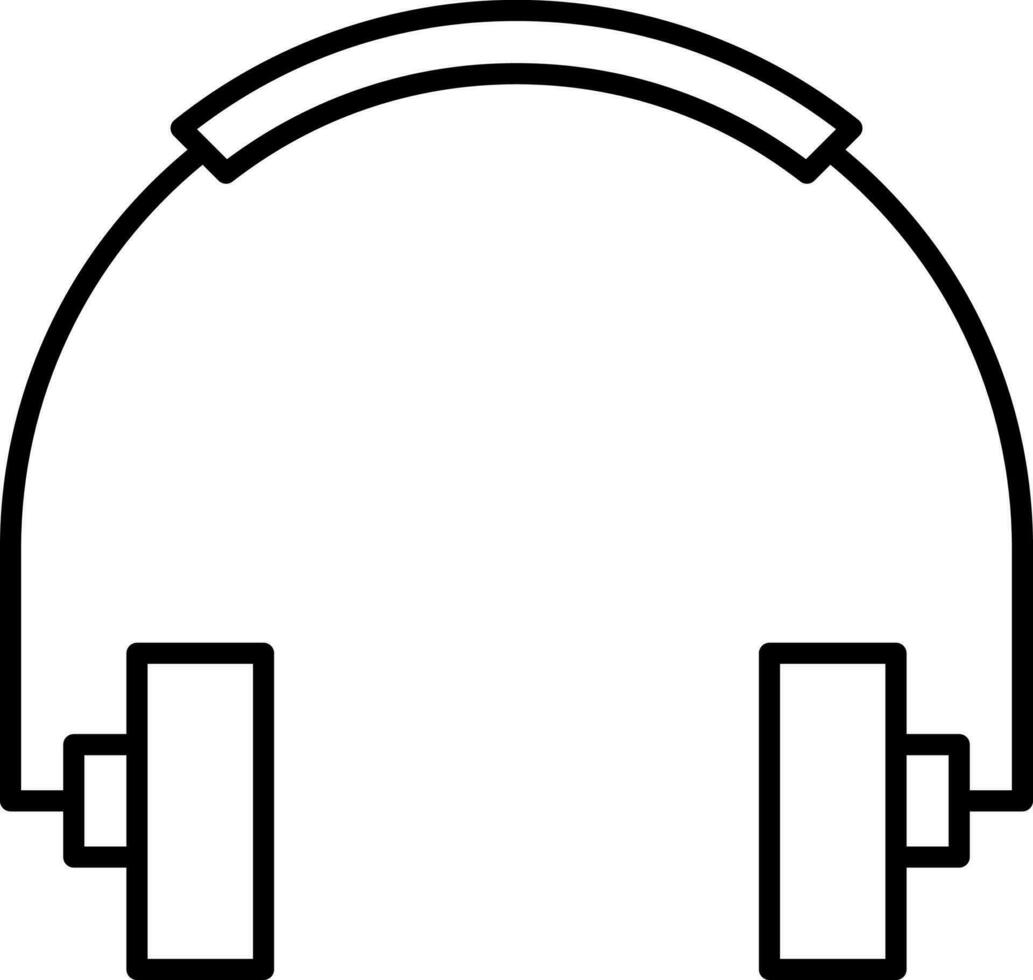 Isolated Headphone Icon In Black Line Art. vector