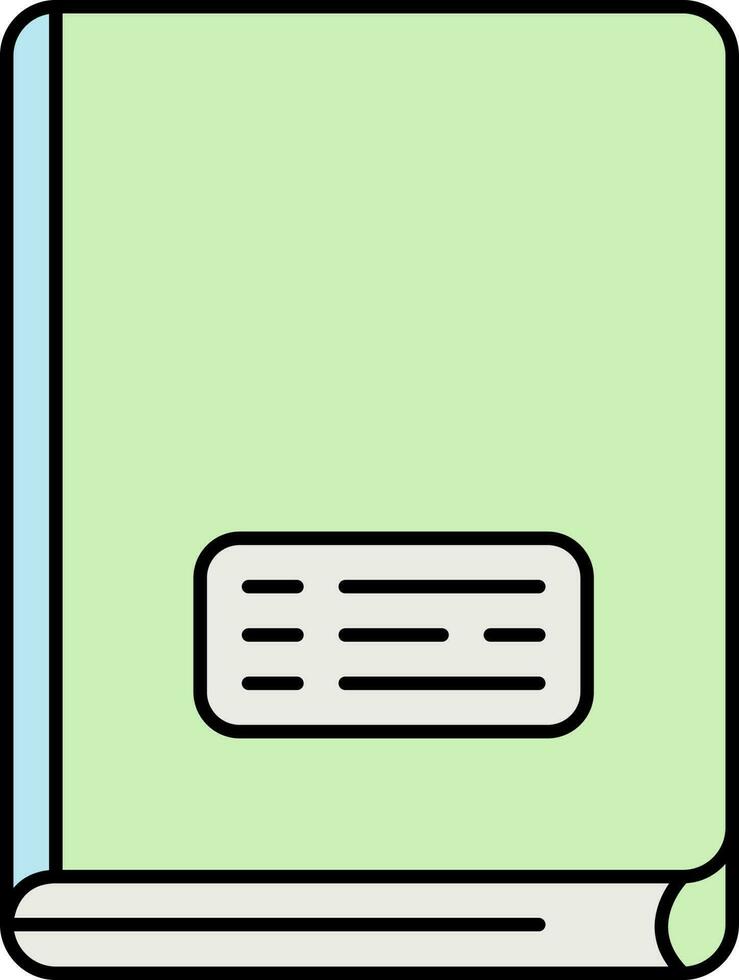 Isolated Book Flat Icon In Green And Blue Color. vector