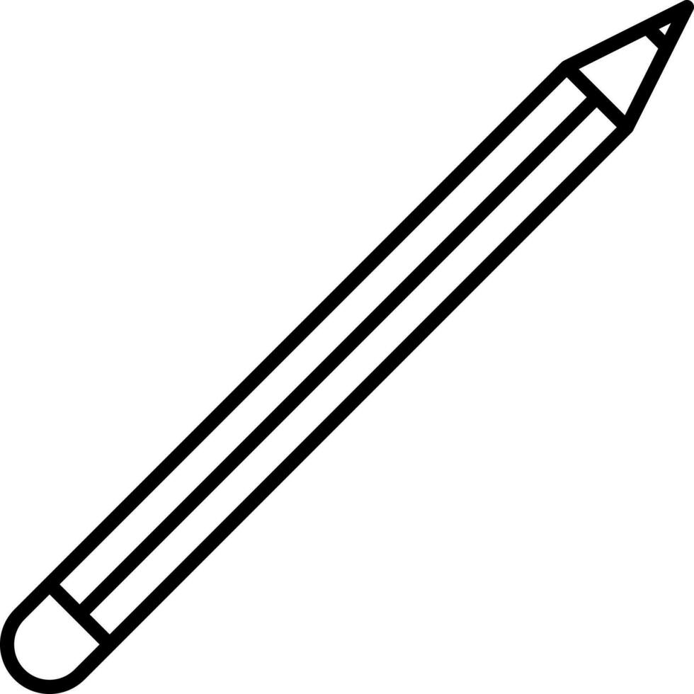 Isolated Pencil Icon In Black Outline. vector