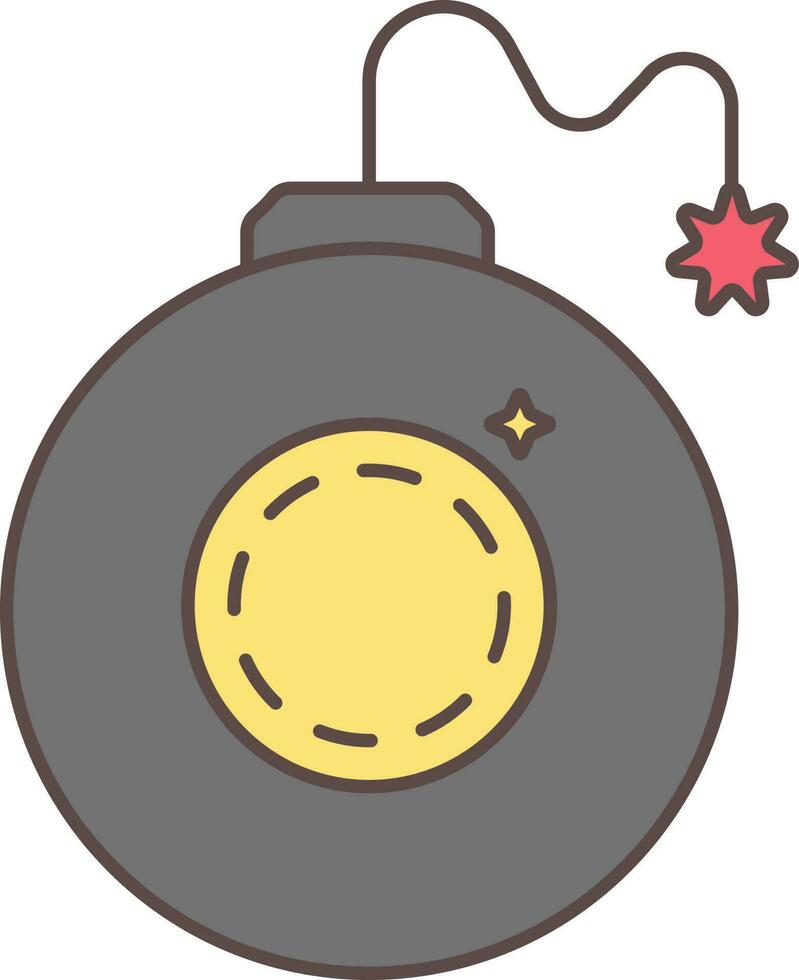 Financial Crisis Bomb Icon In Gray And Yellow Color. vector