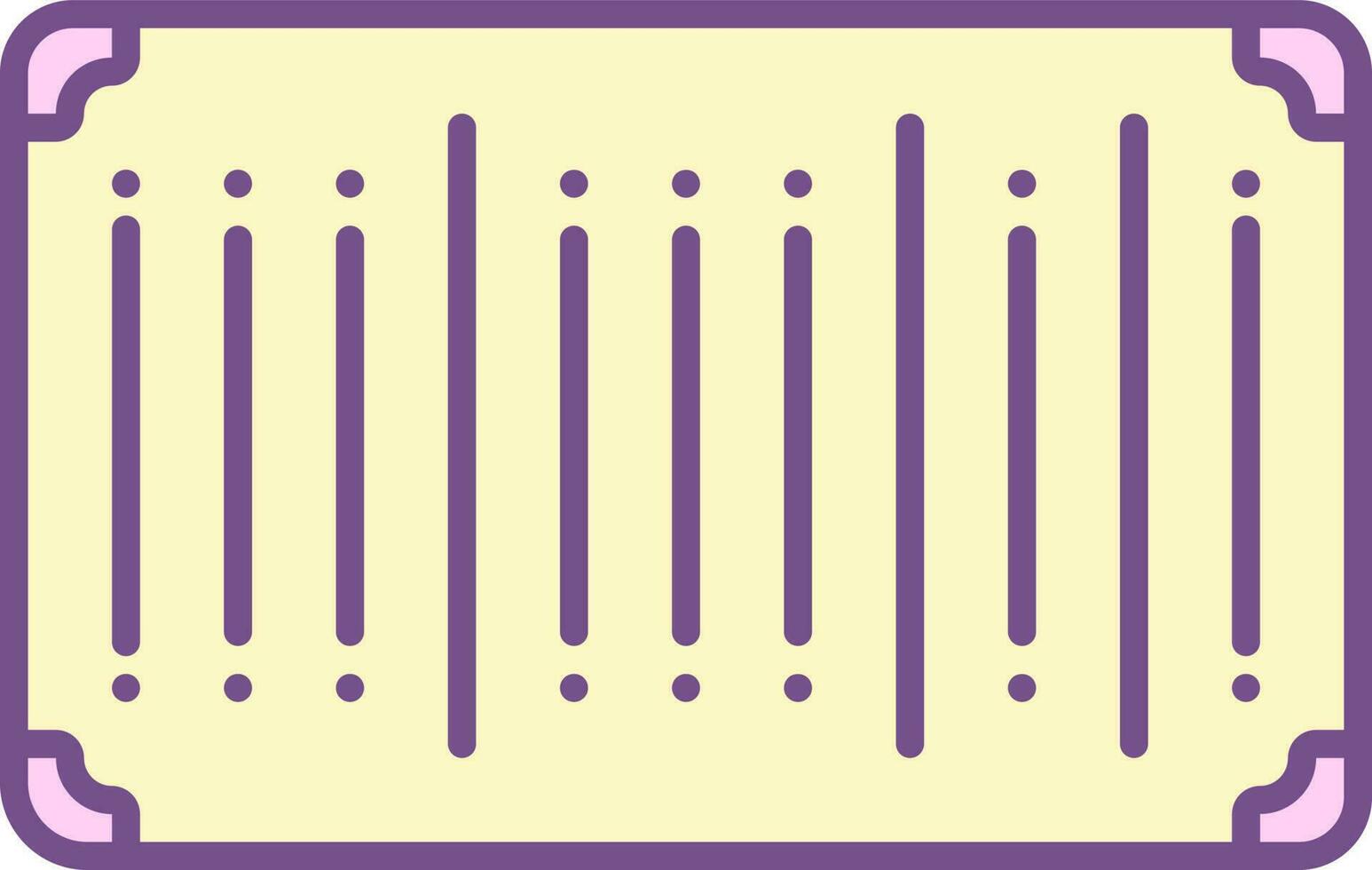 Bar Code Icon In Purple And Yellow Color. vector
