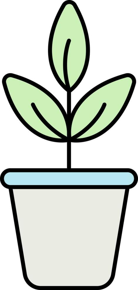 Green And Gray Illustration Of Leaf Plant Flat Icon. vector