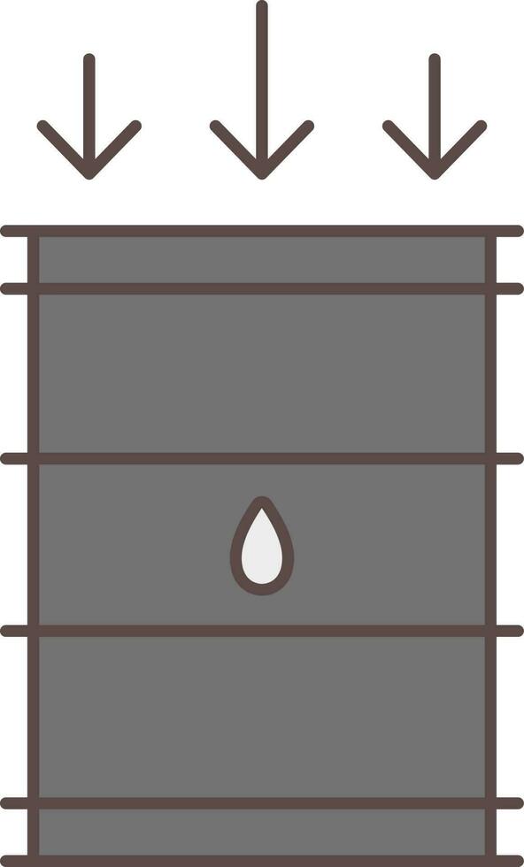 abajo petróleo plano icono o símbolo en gris color. vector