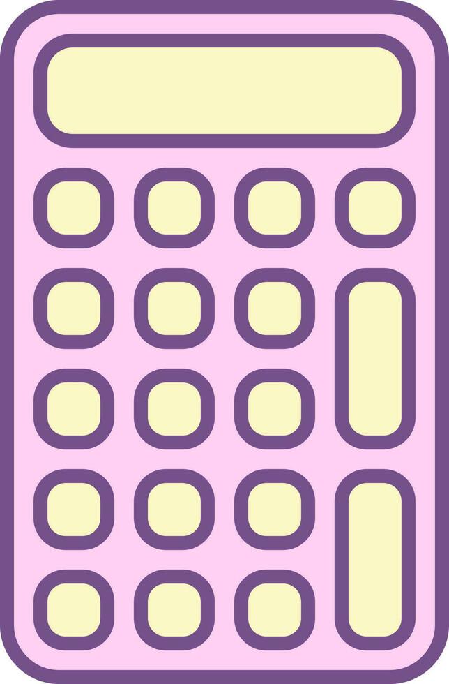 Calculator Icon In Purple And Yellow Color. vector