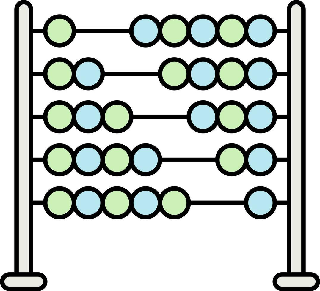 gren y azul ábaco icono en plano estilo. vector