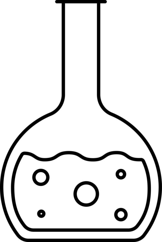 Black Thin Line Art Of Liquid Beaker Icon. vector