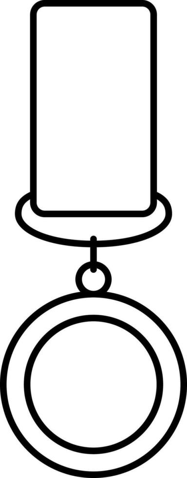 Copy Space Strap Medal Icon In Black Line Art. vector