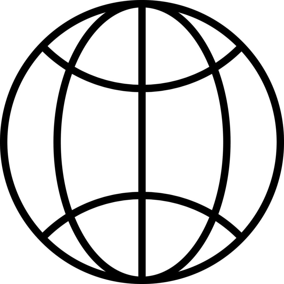 Black Linear Wireframe Globe Icon Or Symbol. vector