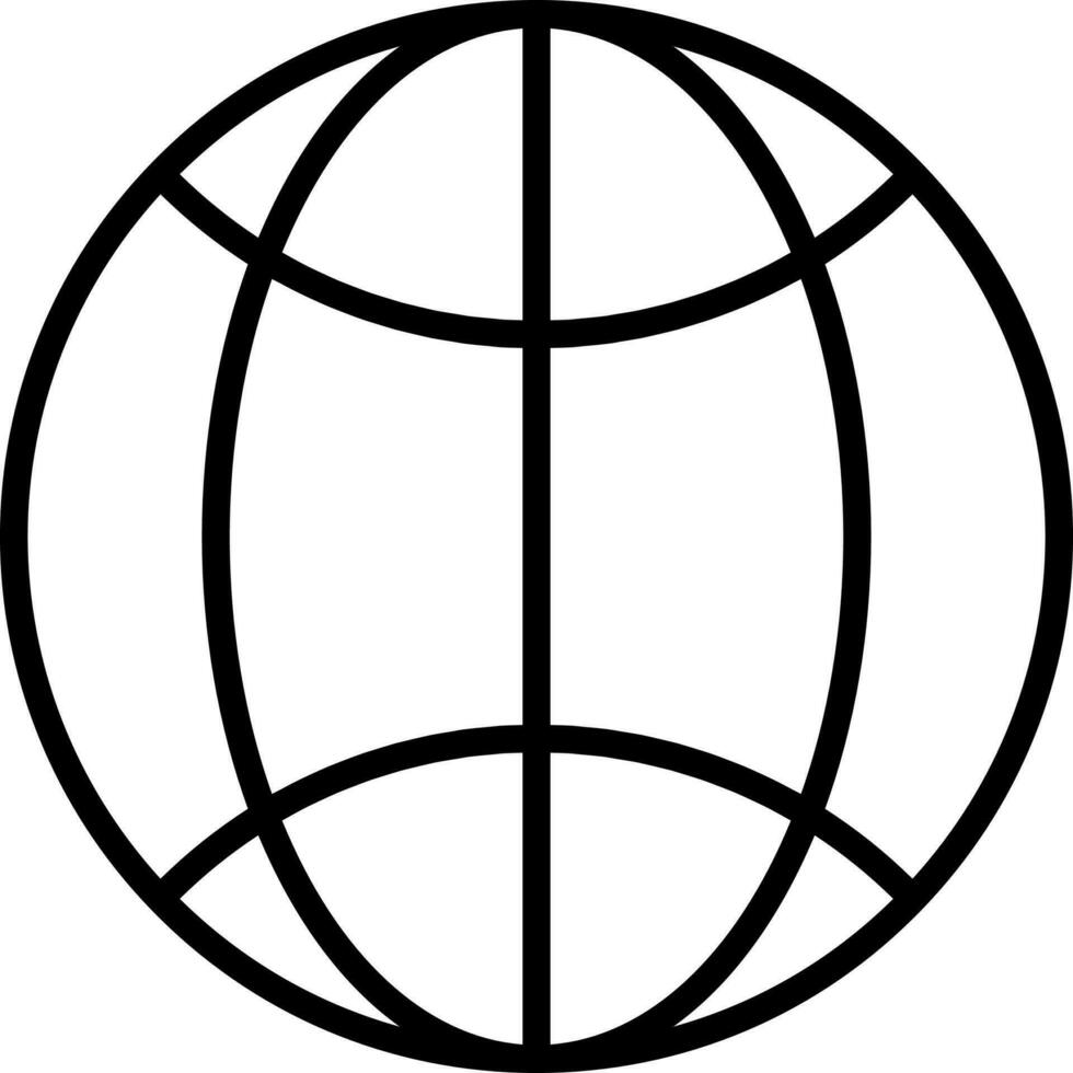 Black Linear Wireframe Globe Icon Or Symbol. vector